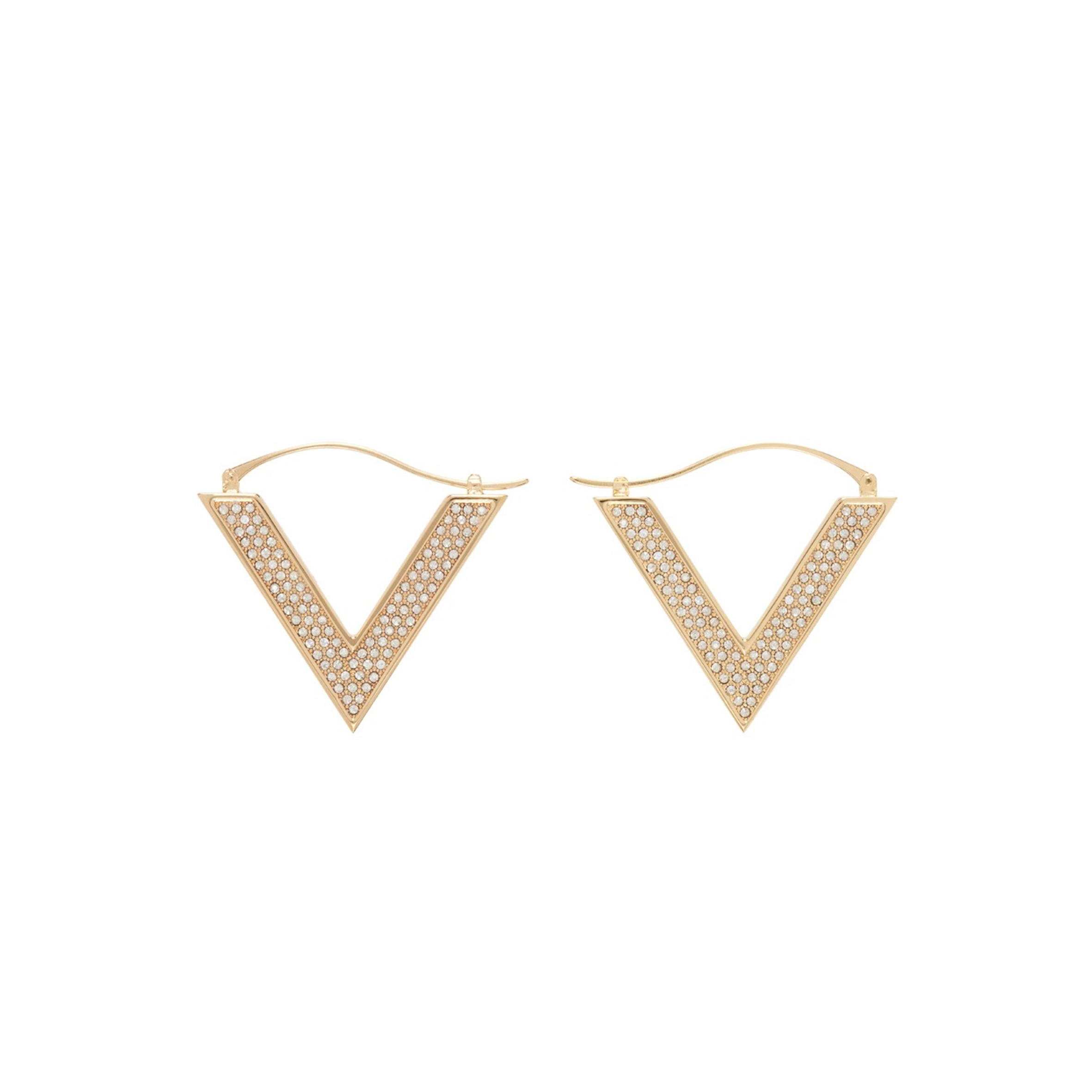 VALENTINO GARAVANI GOLD V DETAIL EARRINGS 